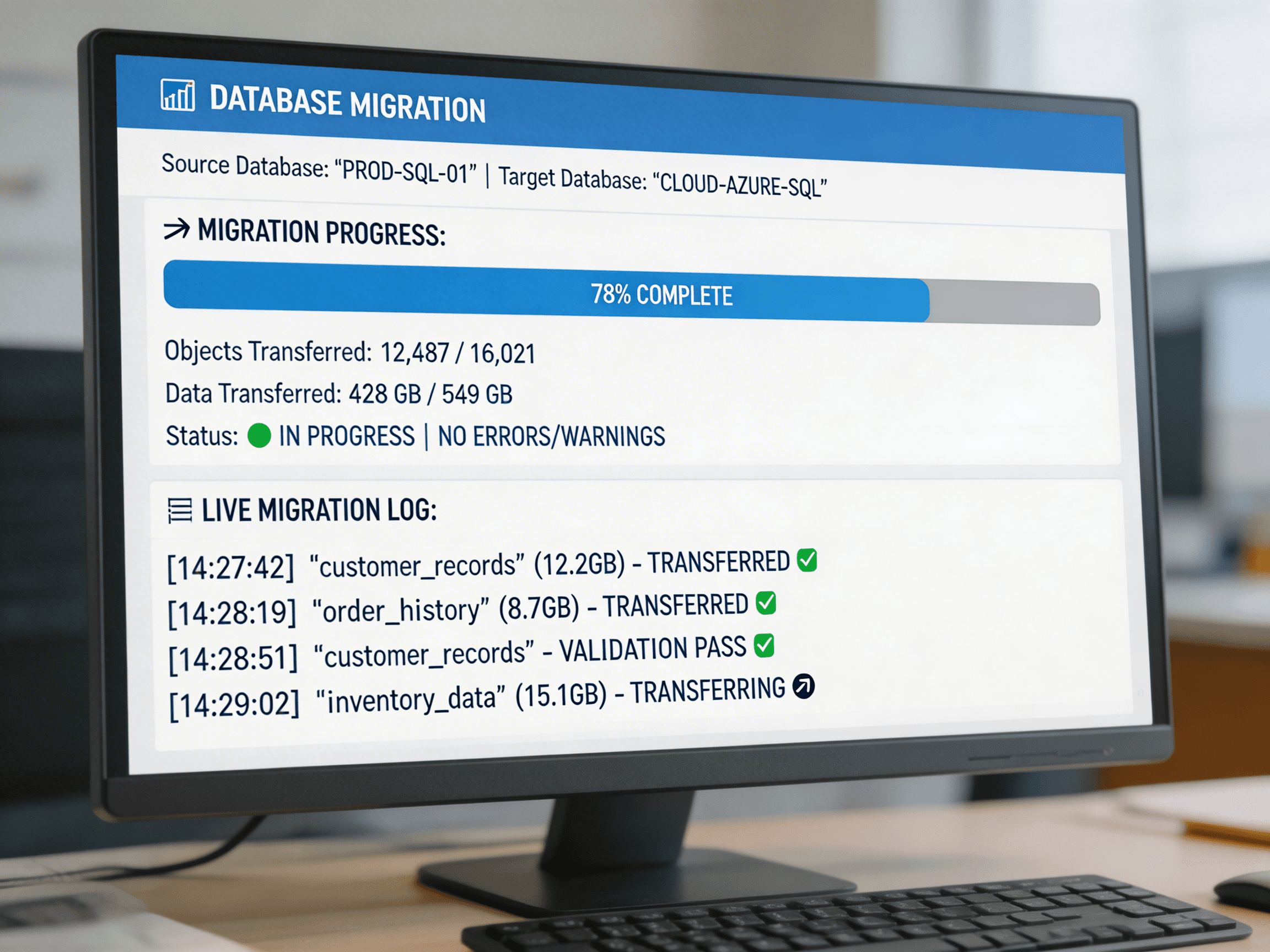 Data migration from existing tools